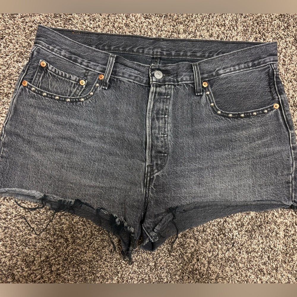 Levi's Studded Black Jean Shorts